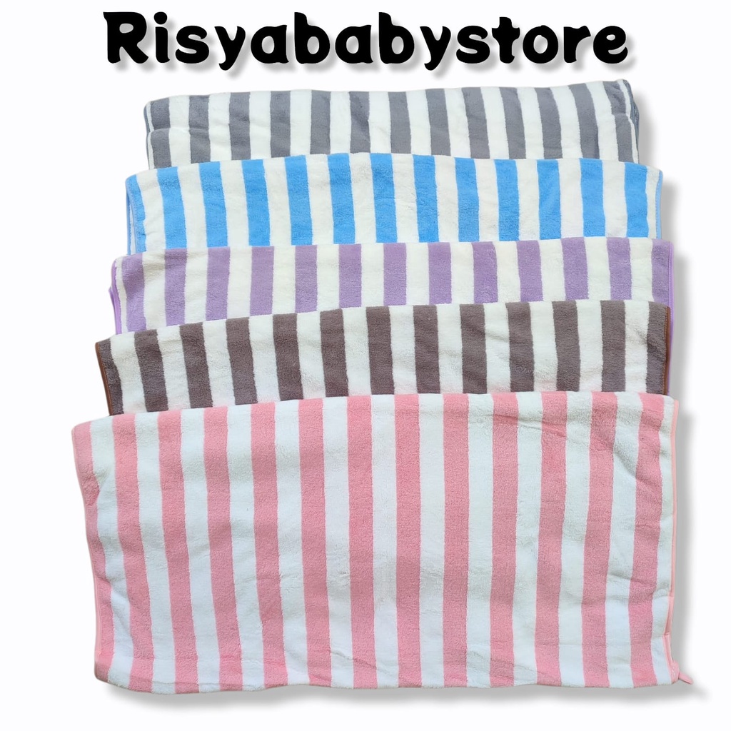 Handuk Bayi Microfiber Premium Motif Zigzag atau Salur ukuran sedang dan jumbo/ Handuk Anak premium