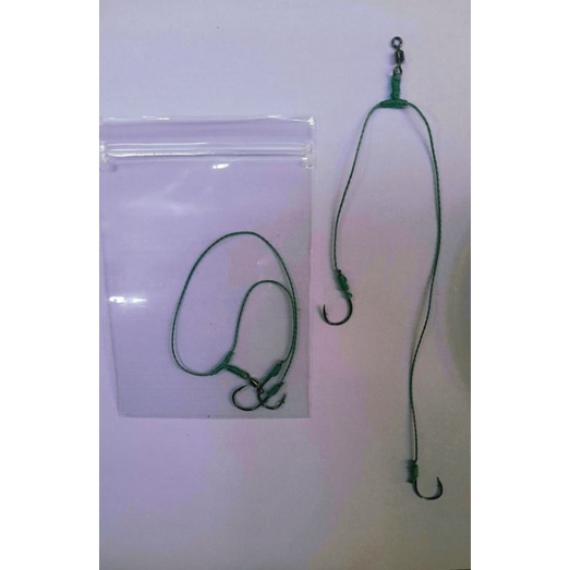 Rakitan Bawal Senar PE 8 Rakitan Pancing Ikan Bawal 2 cabang mata Kail No 5