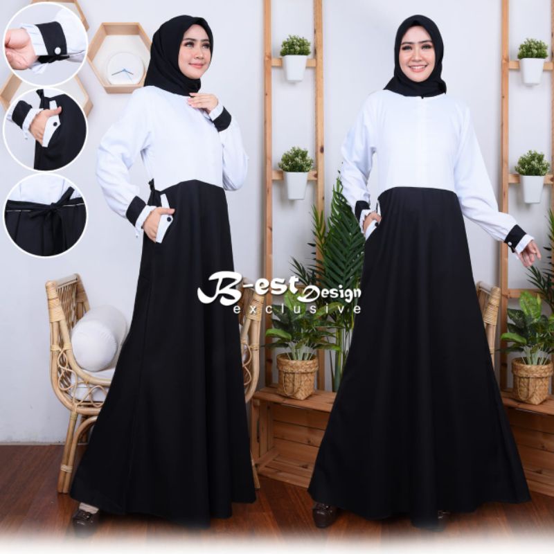 GAMIS DINAS/KERJA PUTIH HITAM KATUN TOYOBO