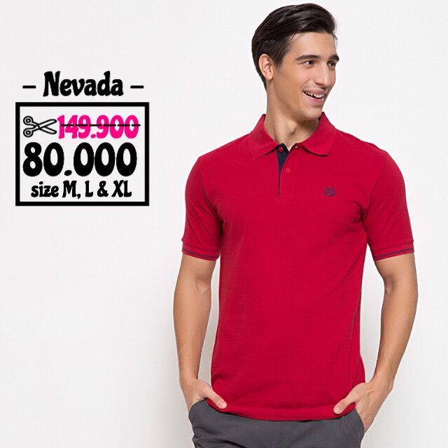 Kaos Polo Polos Nevada Merah Maroon