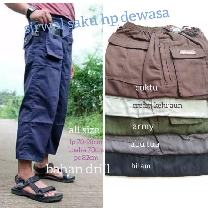 Sirwal dewasa/celana pria/celana murah/sirwal saku hp/laa isbal