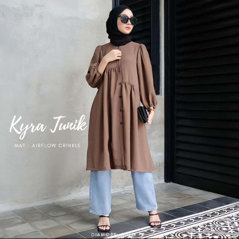 Tunik Crinkle Airflow Premium Charissa Ruflle Kyra Tunik Crinkle