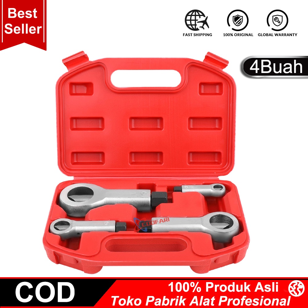 4 Pcs 9-27 Mm Rusty Nut Splitter Rusak Baut Mur Extractor Set Sekrup Pemisah Remover Alat Pemotong Sekrup Breaker Set