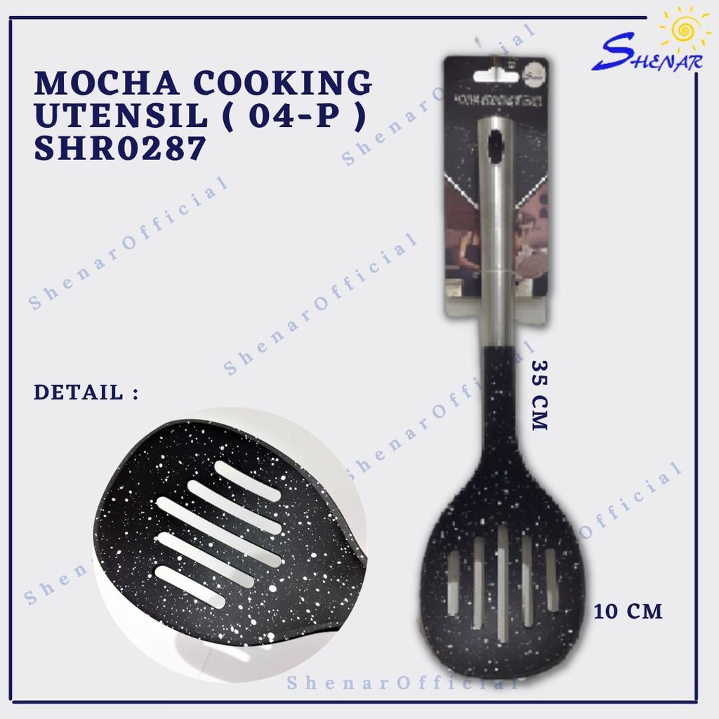 SHENAR SPATULA SUTIL KITCHEN UTENSIL SET GAGANG STAINLESS POLYPROPYLENE / MOCHA COOKING UTENSIL