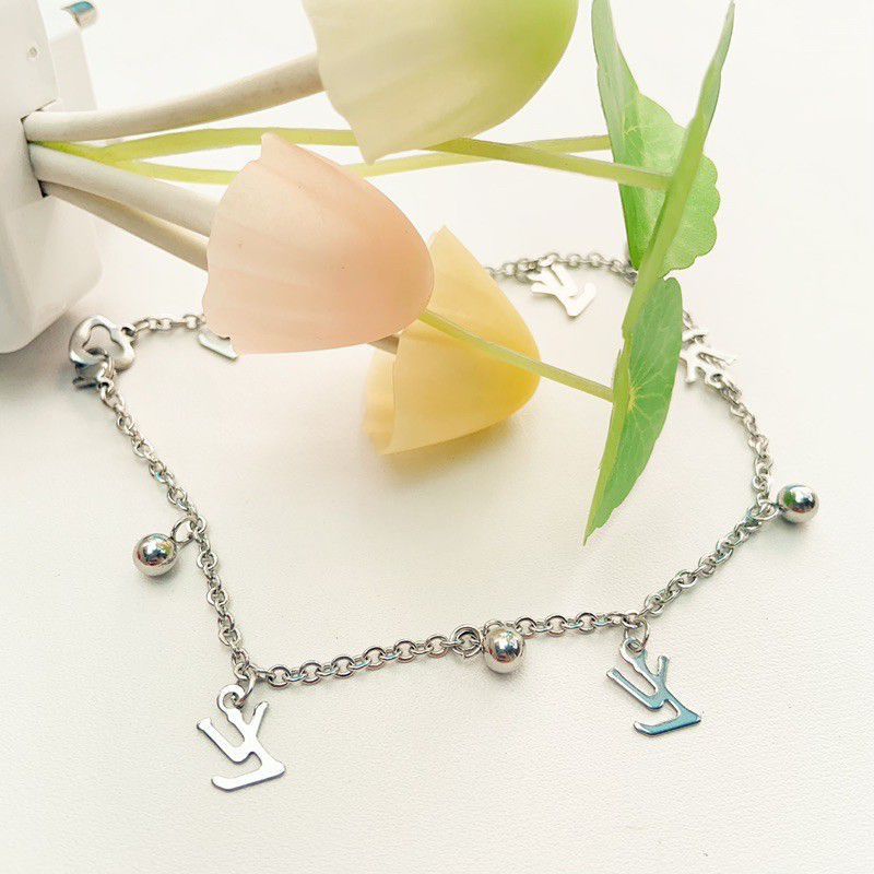 GELANG KAKI BIJI LADA KOMBINASI TITANIUM LAPIS EMAS 18k 74004.17-39. GOLD LV 25cm