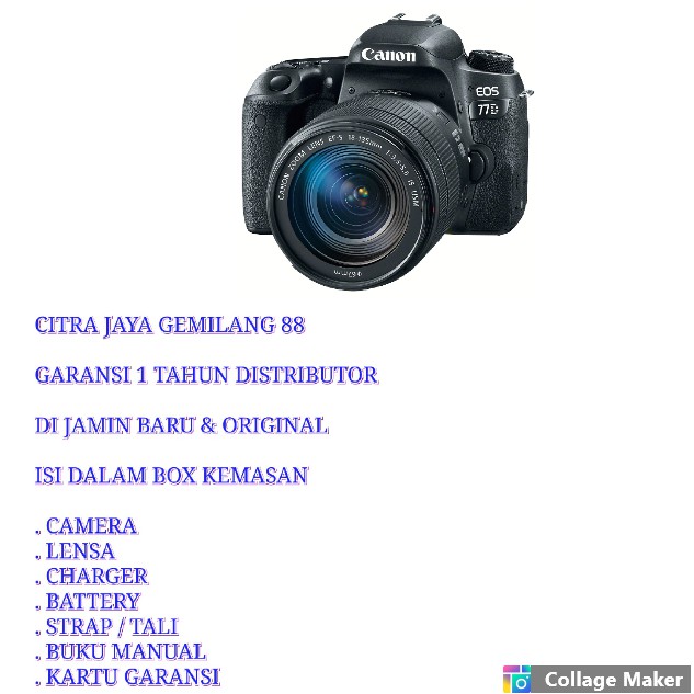 CANON EOS 77D KIT 18-135MM IS USM