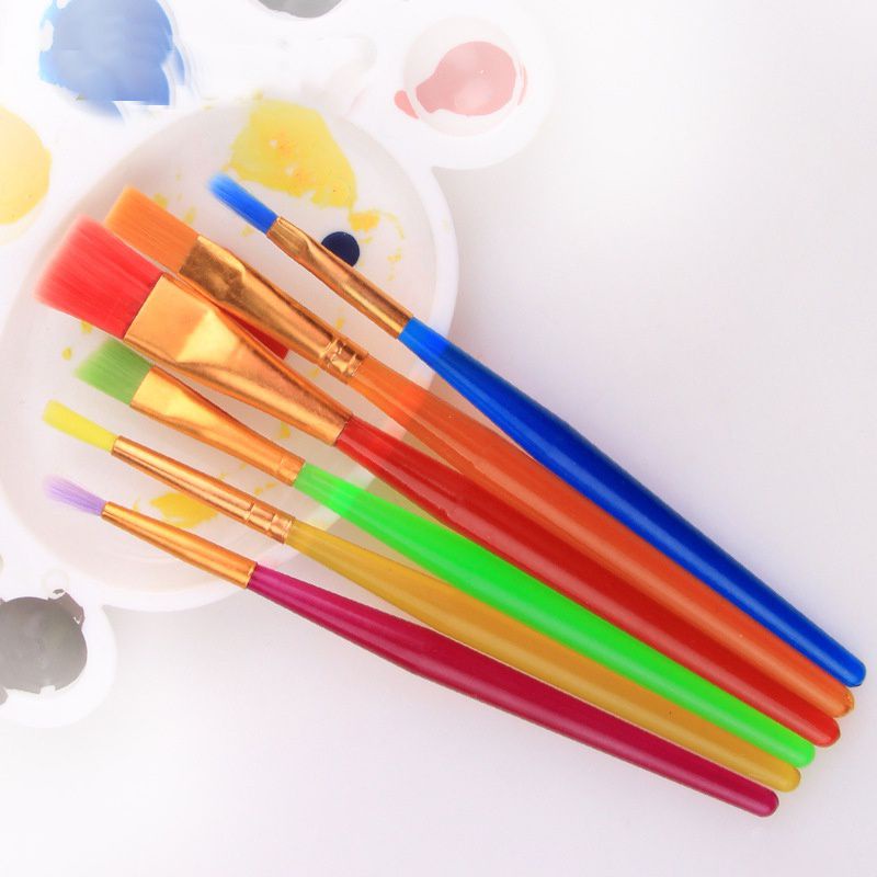 Kuas Lukis Anak Set isi 6 Paint Brush Watercolor Painting Alat Gambar