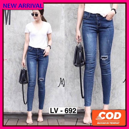Celana Kulot Jeans Wanita Putih Lilac Hitam Highwaist Denim Jins Cewek Cullote Cutbray PB92 Fwr - Ba