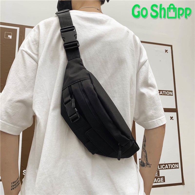 Waist Bag Unisex Kanvas Import High Quality - Waistbag Couple - Tas Pinggang Import Murah [WB05]