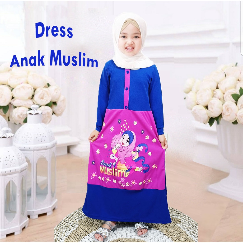 DRESS ANAK MUSLIM CANTIK SYARI SOLEHA GAMIS MURAH PEREMPUAN Usia 2-13 tahun CARLINA