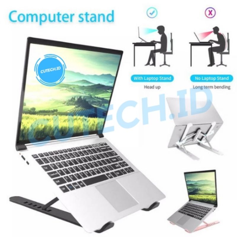 Holder Laptop Lipat Adjustable Anti Slip Untuk HP / TABLET / Laptop / Notebook