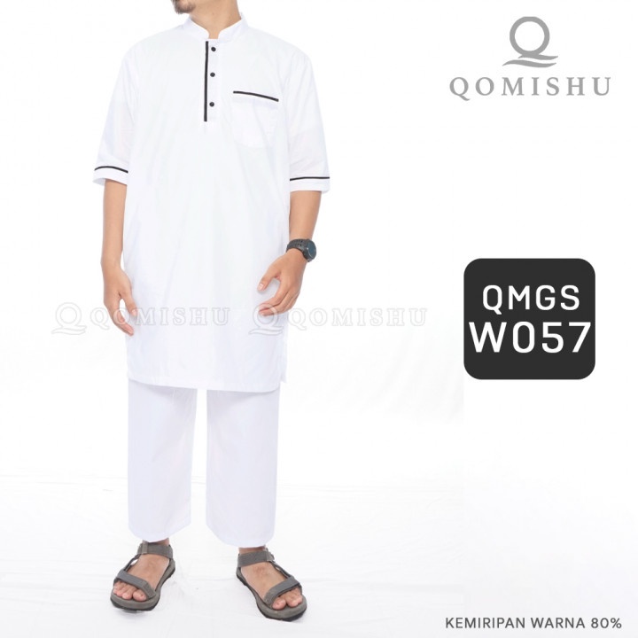 Baju koko setelan dewasa lengan pendek + celana  bonus peci