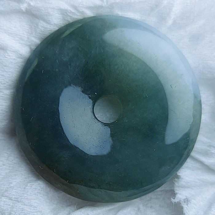 Tali Kalung Liontin Donat Batu Giok Asli Burma Natural Hijau China Ori dijamin Garansi Kenaturalan