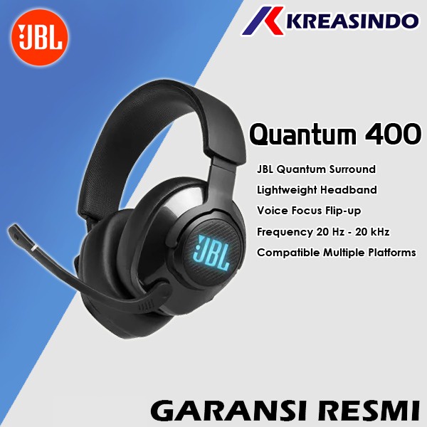 JBL Quantum 400 / Q400 Wired Over Ear Gaming Headset Headphone Resmi