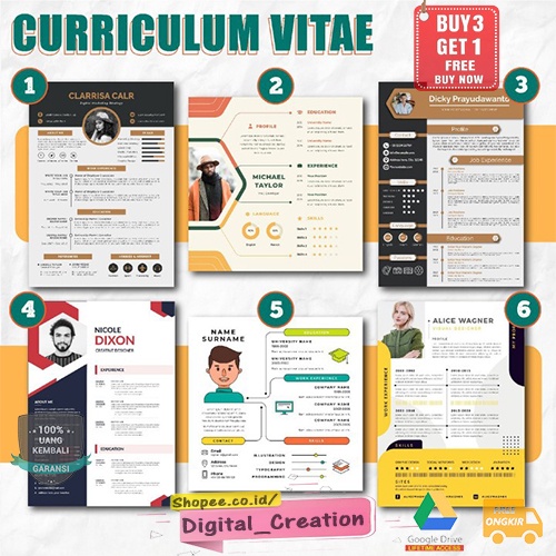 Paket Template Surat Lamaran dan CV Curriculum Vitae Format Power Point Resume