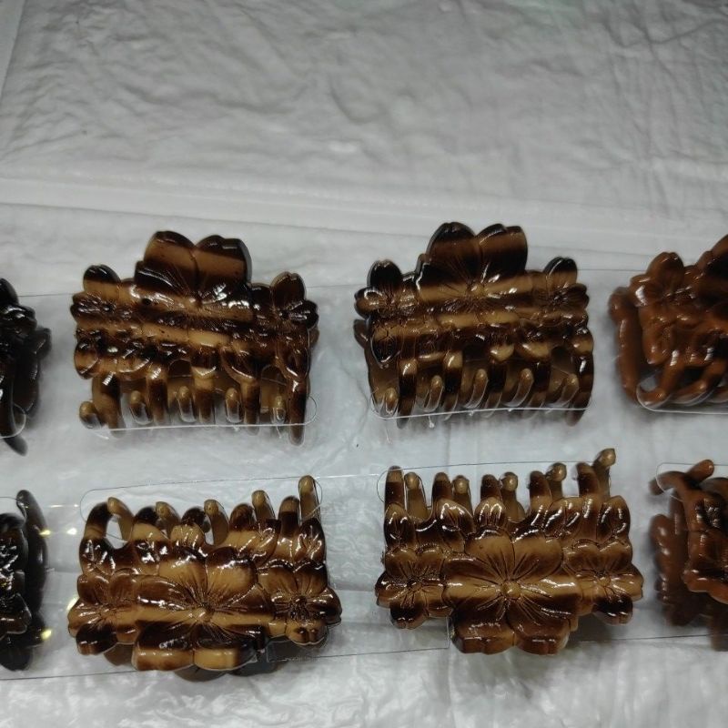 12 pcs jepit rambut poni gigi cakar pita