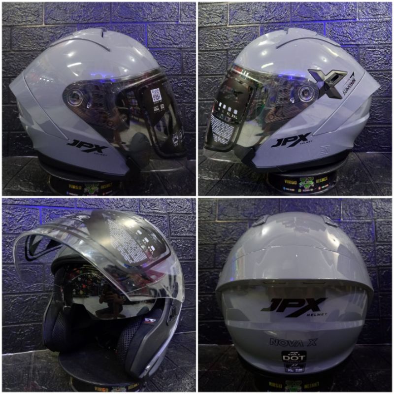 HELM JPX NOVA X SOLID DARK GREY GLOSSY JPX NOVA ORIGINAL TERMURAH