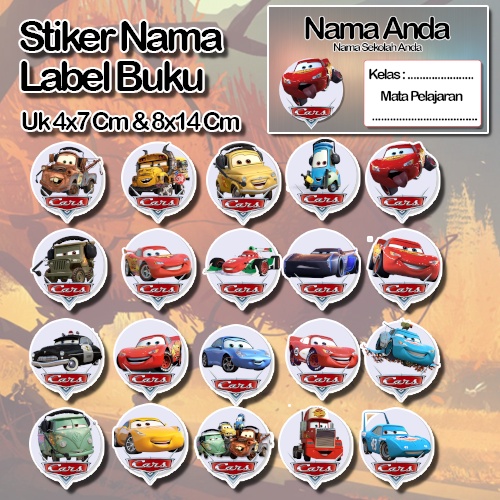 

Stiker Label Buku cars mc queen hudson mater chick hick ramone mack harv radiator spring Karakter Lucu Custom Lebel Nama cromo murah 20 Varian berbeda Sticker Pelajaran Mapel buku anak sekolah No 2