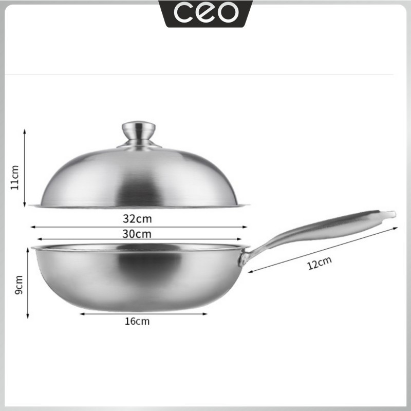 CEO Panci Full Stainless Steel 304 Berkualitas Tinggi Panci Serbaguna