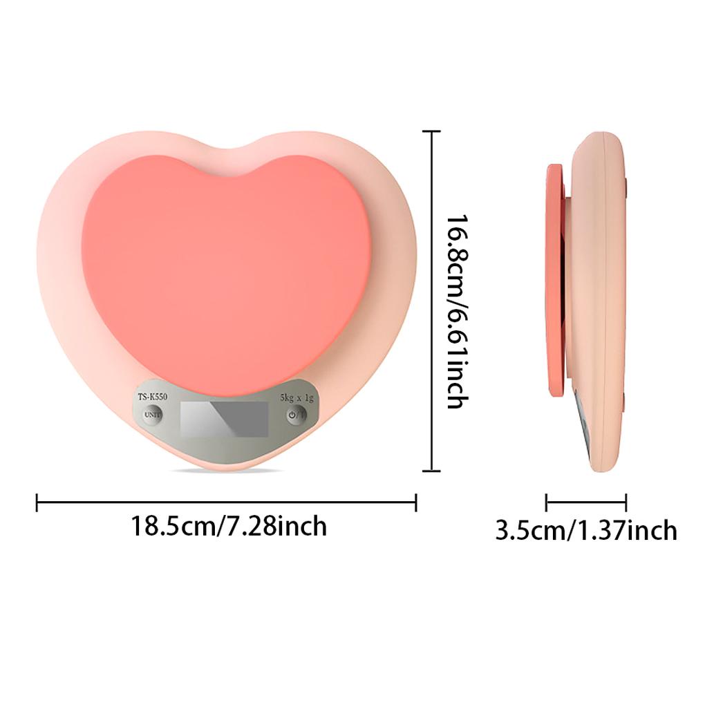 Timbangan Dapur Rechargeable Heart Adjustable Digital Gram Weight Table Portable Barbecue Balance Timbangan Memasak