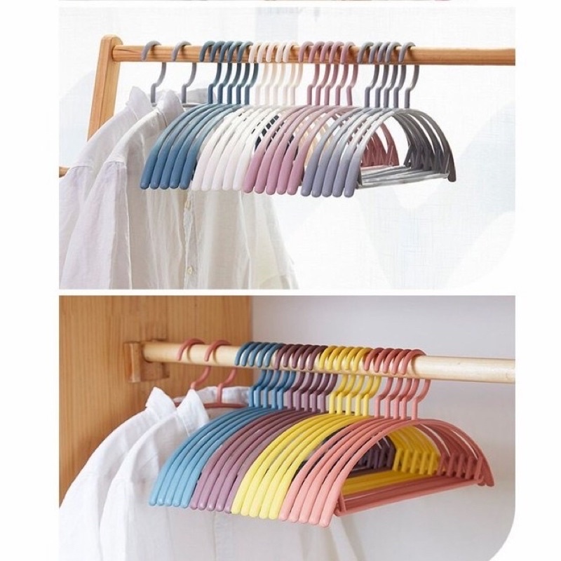 [ctshop1]Gantungan Baju Hanger Plastik | Plastic Hanger Pakaian Laundry Anti Slip Warna | Cloth Hanger