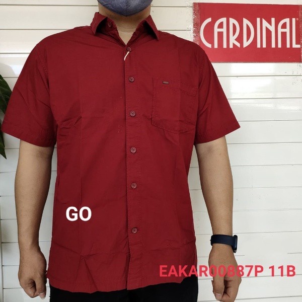 gof CRB CARDINAL KEMEJA BIG SIZE POLOS Pakaian Pria Hem Reguler Kemeja Jumbo Extra Mama Size Lengan Pendek