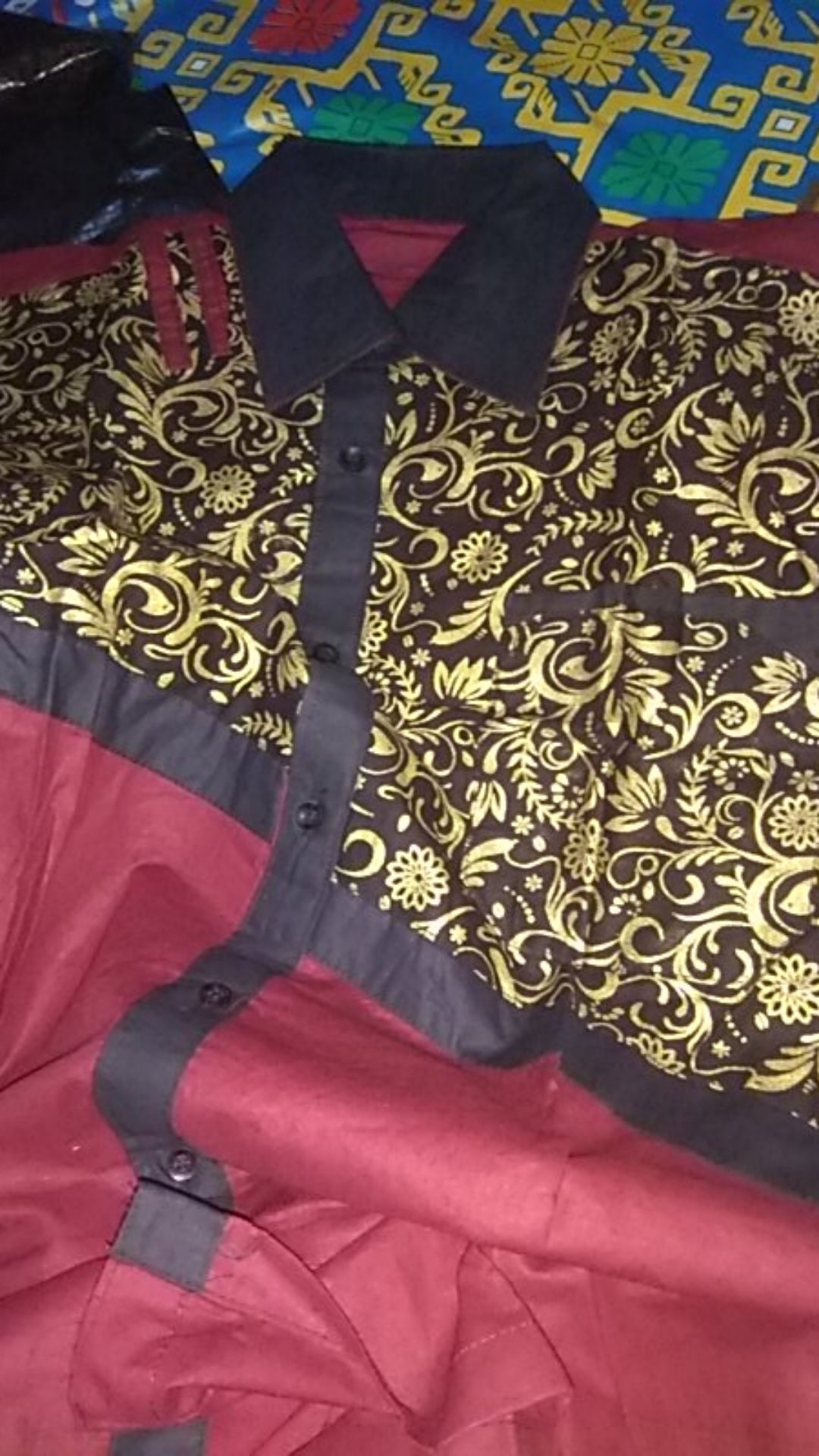 Kemeja Hem Kombinasi Batik