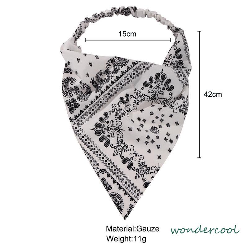 Rambut Syal Segitiga Elastic Longgar Kepala Dicetak dengan Syal Kepala Tembakau Berbagai Minyak -Won