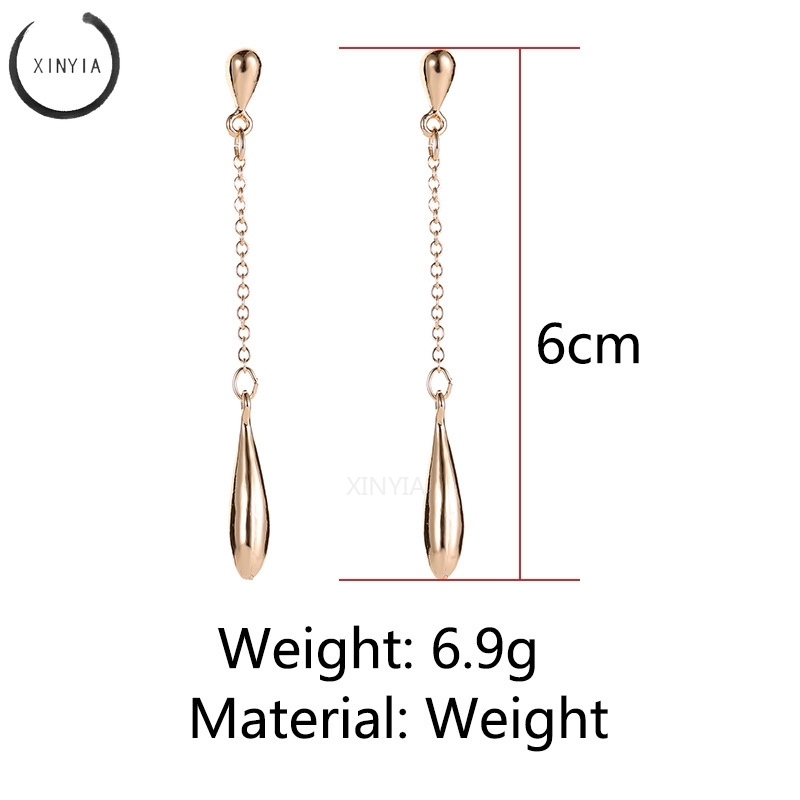 Anting Tetesan air Model Rumbai Panjang Gaya Korea Streamline Anting Wanita Hadiah