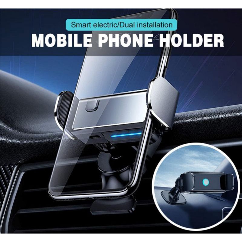 ELECTRIC CAR PHONE HOLDER DUAL MODE (DASHBOARD + AC) HP 360 MOBIL