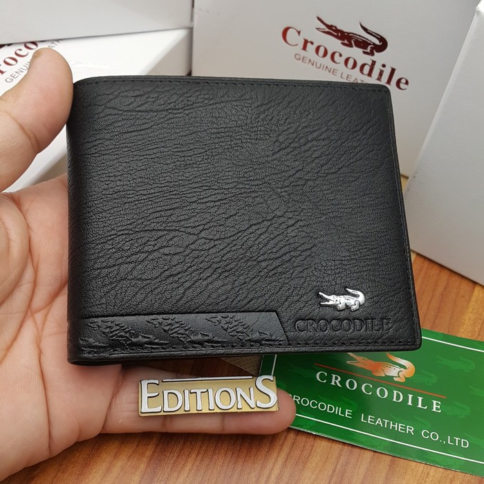  DOMPET  KULIT ASLI  IMPORT PRIA ED CROCODILE  BLACK C361 12 