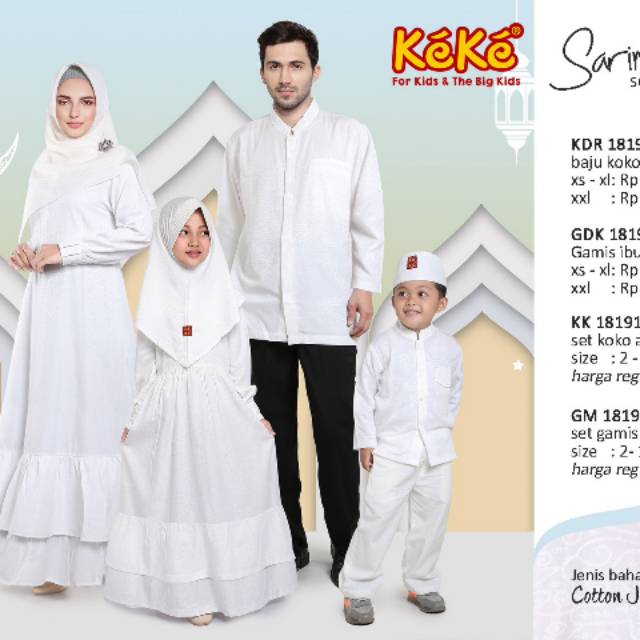 Gamis  Ibu Sarimbit Keke White Putih Series GDK 181938 Catton Jaguard