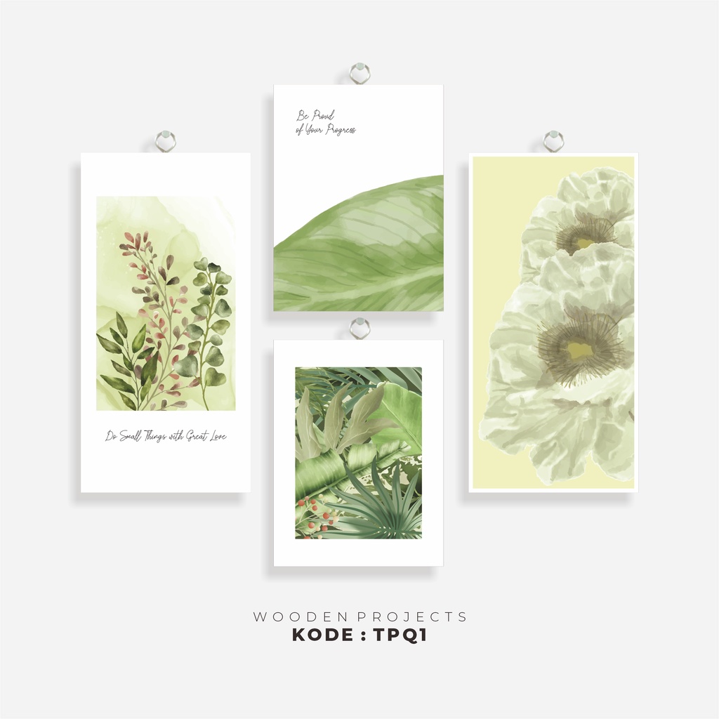 Wooden Projects Set Hiasan Dinding Pajangan Rumah Aesthetic Dekorasi Kamar Polaroid Tropical - TPQ1