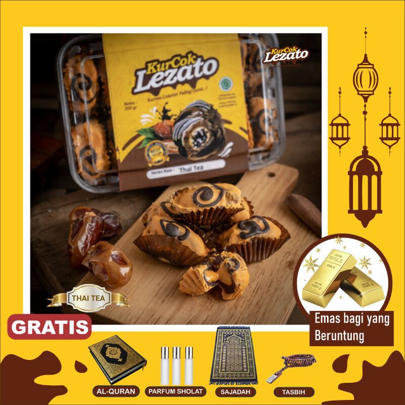 

[THAI TEA] Kurma Cokelat Lezato Bonus Emas Sajadah Tasbih Parfum Al-quran Ramadhan