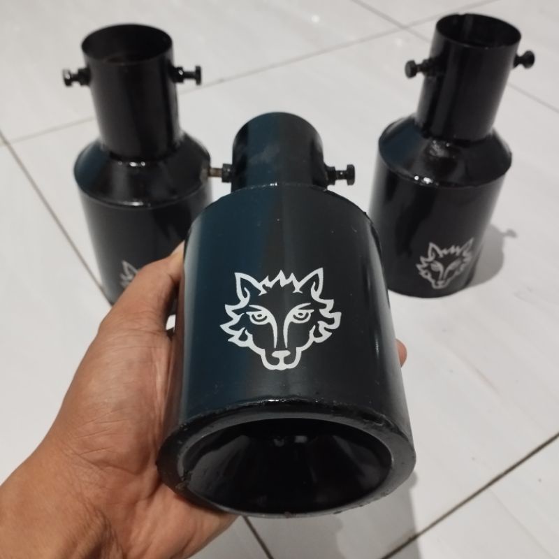 KNALPOT SERIGALA HITAM MODEL BAUD BENSIN L300 ELF RAGASA UMPLUNG CANTER PANTHER SOLAR