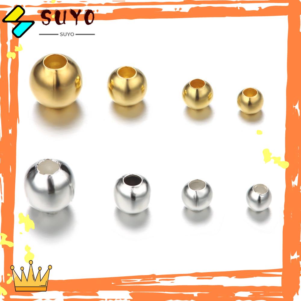 Suyo Manik-Manik Tembaga Silver / Gold 2.0mm / 2.4mm / 3.0mm / 4.0mm Untuk Memancing