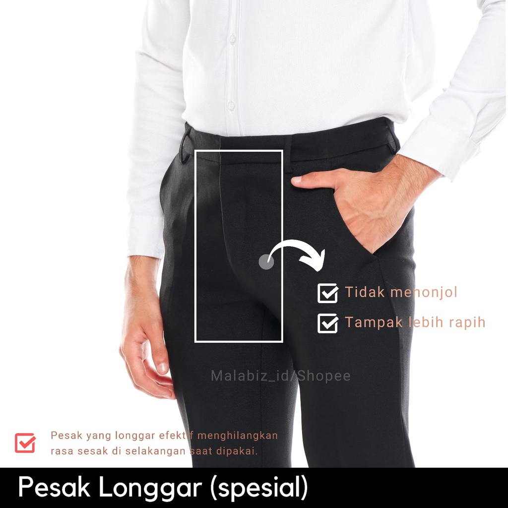 Bastille Celana Formal Hitam Melar Anti Kusut || Bastille Celana Formal Hitam Melar Tidak Kusut