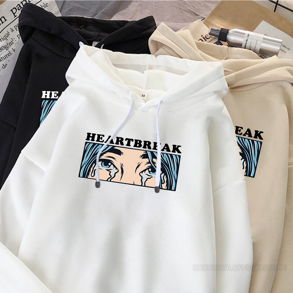 Parisdivarious Sweater Hoodie Jemper Heart Break Bahan Fleece Size S - XXL (Pria &amp; Wanita)