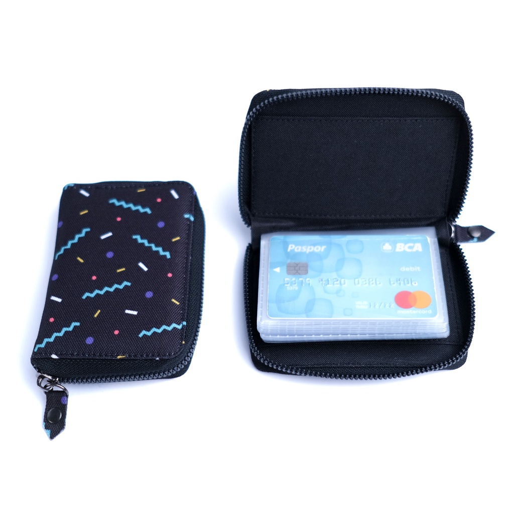 Dompet Card Holder Wallet Mini Resleting Tempat Kartu Atm Emas Antam 24 Slot