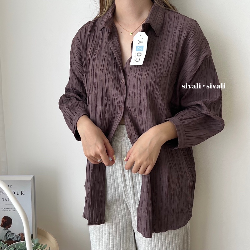 SIVALI Ha-ri Shirt | Kemeja Wanita Oversize - Basic Shirt Kemeja Polos