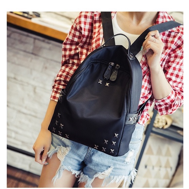 Satu7an T243 Tas Ransel Wanita Fashion Style Tas Punggung Cewek Sekolah Kuliah Women Backpack Nilon + Polyester