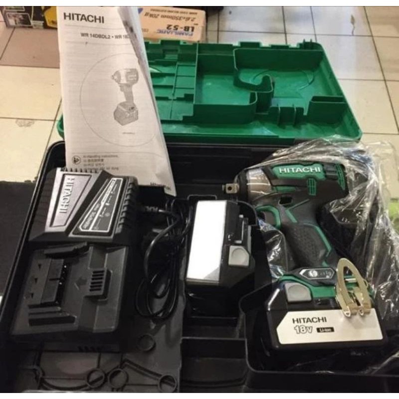 Mesin bor impact wrench cordless WR18DBDL HITACHI WR 18 DBDL