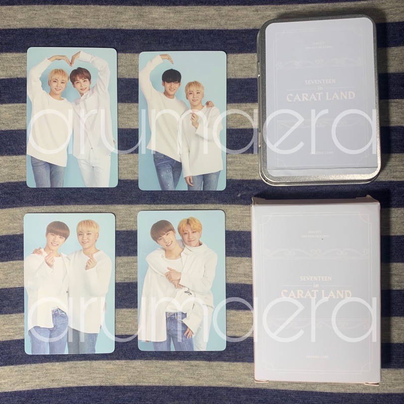 SEVENTEEN OFFICIAL TRADE CARD TC CARATLAND 2018 BLUE VER. SET WITH TIN CASE AND BOX