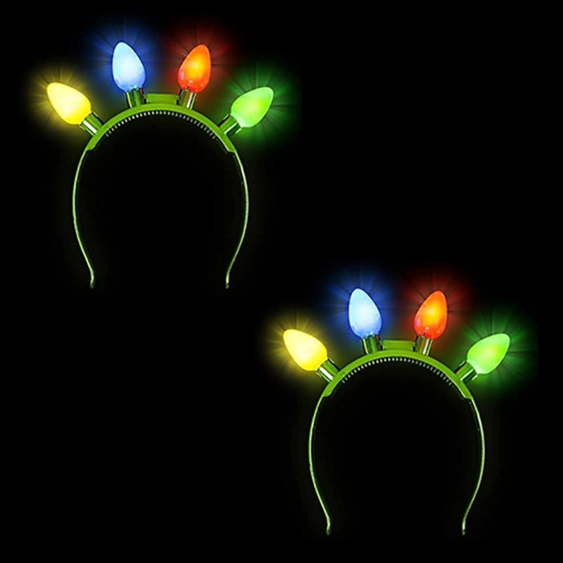 1pc Headbands Dengan Lampu LED Warna-Warni Untuk Pesta Natal