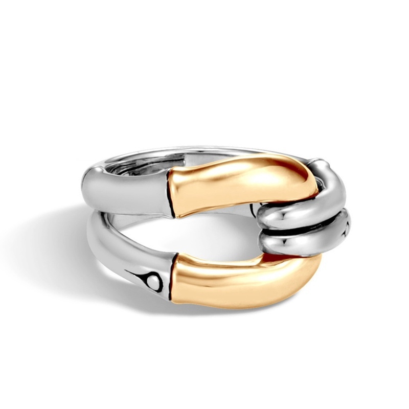 Cincin Sterling Silver 925 Desain Tulang Bambu Untuk Wanita