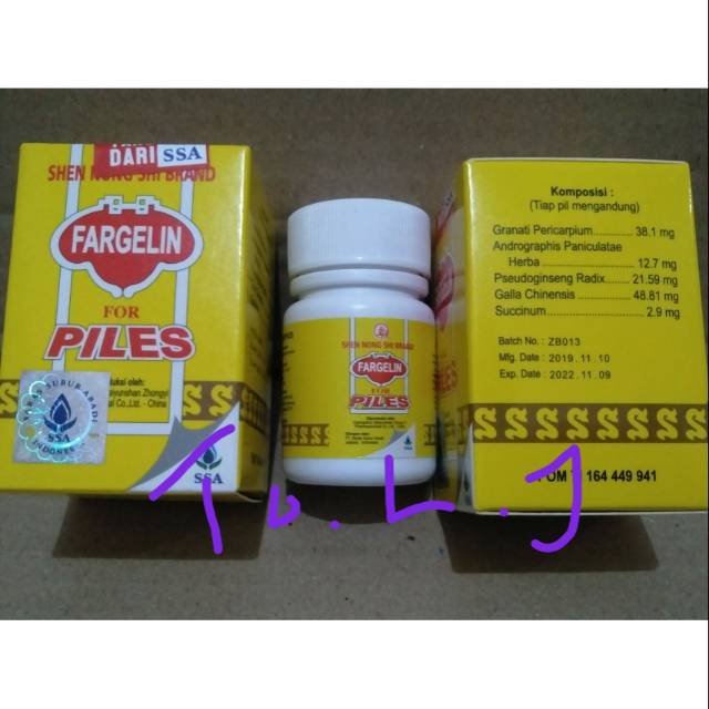 Fargelin for piles/obat wasir