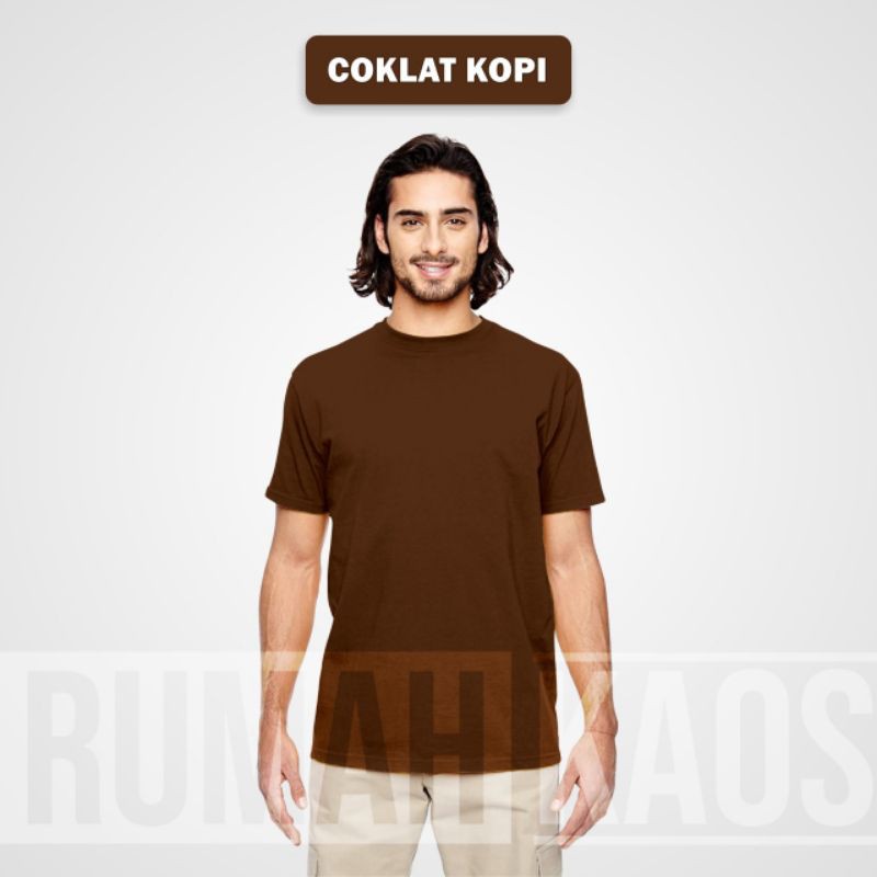 KAOS POLOS LENGAN PENDEK COTTON COMBED 30S (COKLAT)