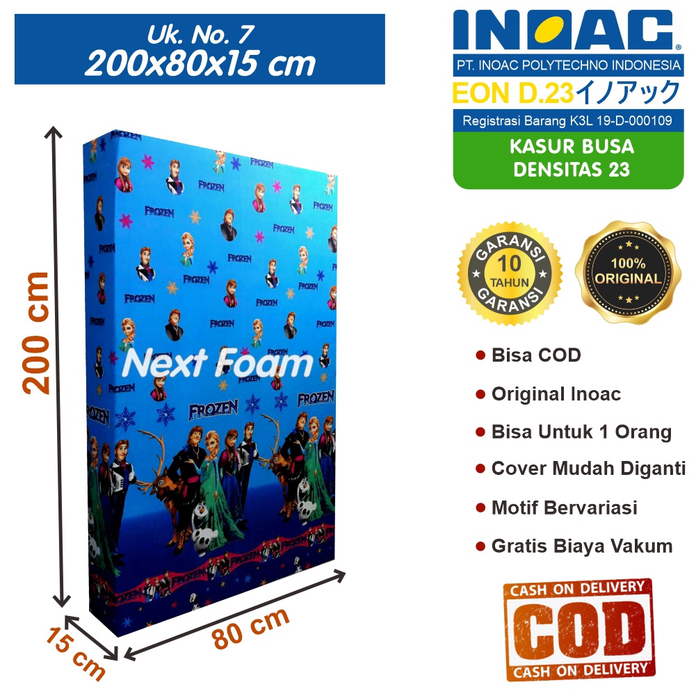 Kasur Busa Inoac Ukuran No 7 200x80x15 cm Tebal 15 cm EON D23 ORIGINAL INOAC Garansi 10 Tahun Asli