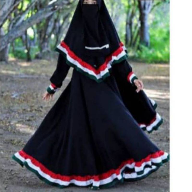 (COD) GAMIS PALESTINA ANAK RUFLLE/MODEL RENDA/BAJU MUSLIM ANAK/FREE CADAR TALI