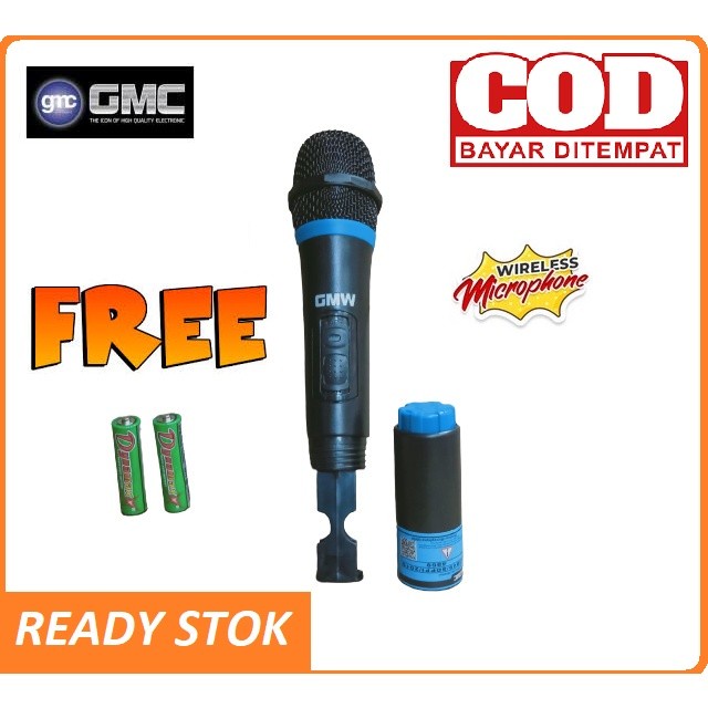 Microphone Wireless GMC GMW Original Khusus semua tipe Speaker GMC Free 2 Batre